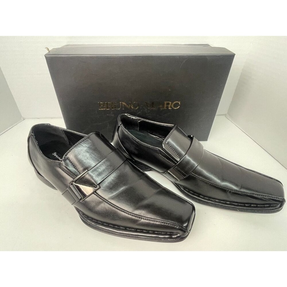 Bruno Marc New York Giorgio-3 Men's Black Leather Casual Formal Dress Shoes US 9